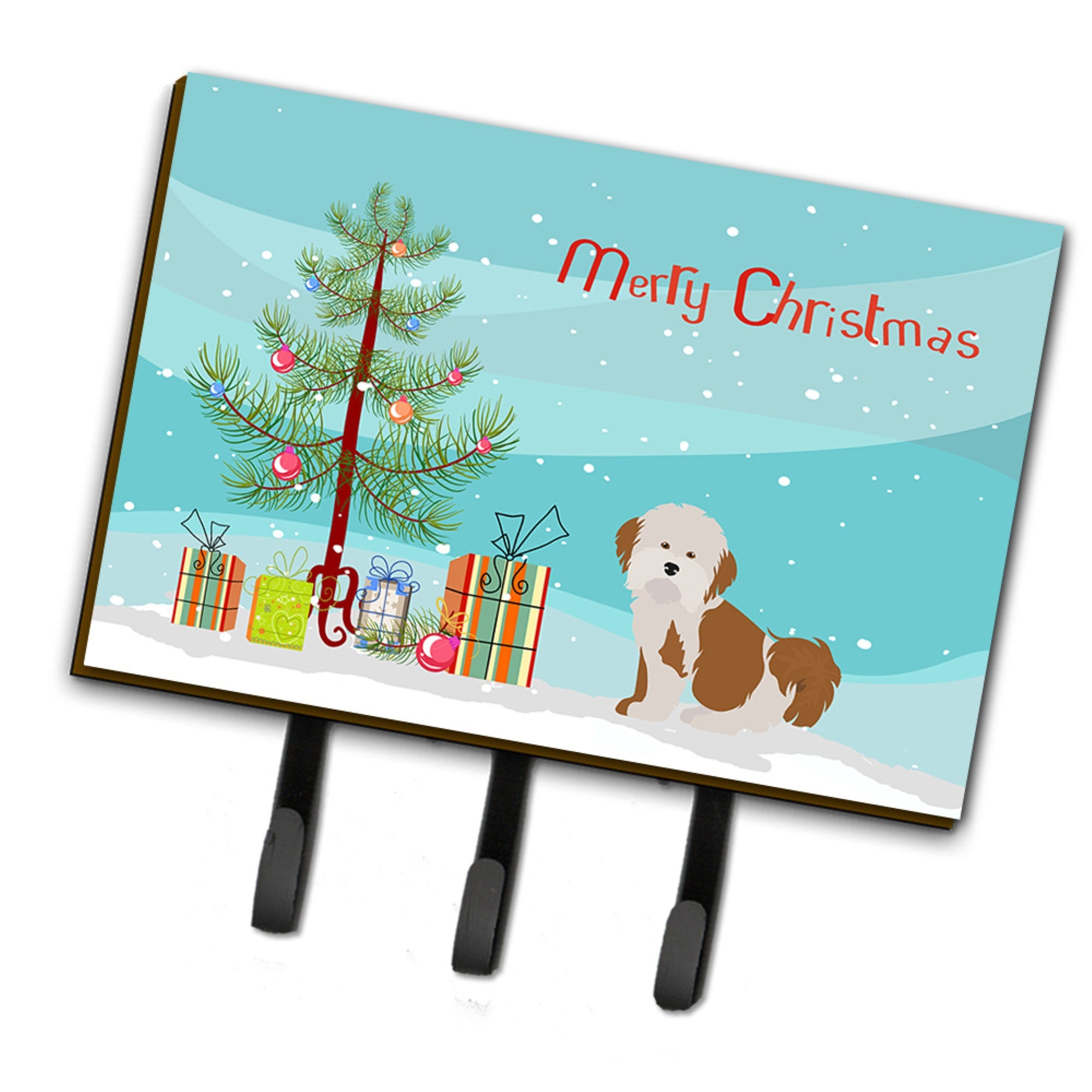 Caroline'S Treasures Havanese Christmas Tree Leash Or Key Holder Hooks, Multicolor